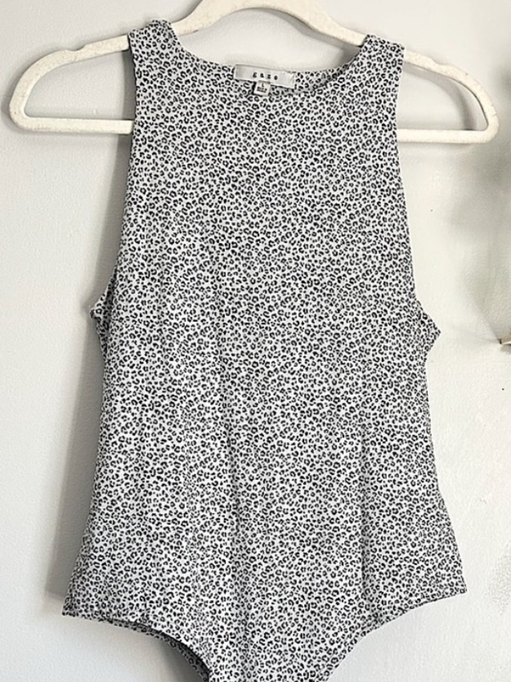 🩷 GAZE CHEETAH PRINT BLUE GRAY GOING OUT PARTY BODYSUIT SIZE LARGE